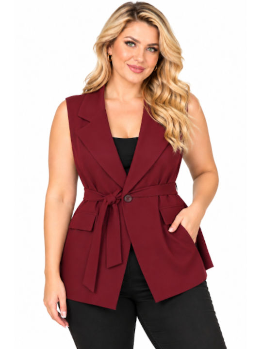 Women's Burgundy Vest WH-61973-27VE-BOR
