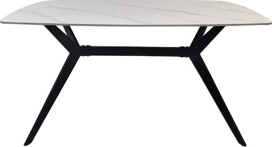 Ezali Masă De Sufragerie Cu Blat Din Piatră Neagră 140x80x75cm
