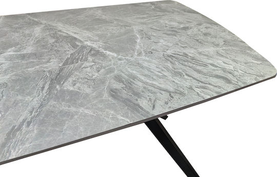 Ezali Dining Table with Stone Surface Black 180x90x75cm
