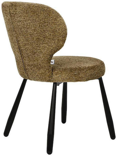 Althea Dining Chairs with Fabric Upholstery Yellow-Black 2 Pieces 51x61x82cm