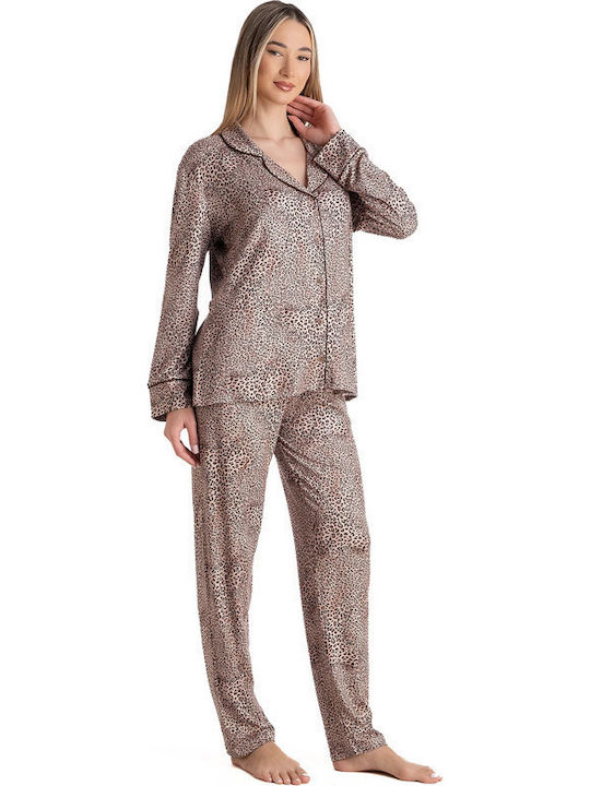 Relax Anatomic Relax Anatomic Damen Schlafanzug Set Braun Sommer