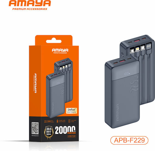 Amaya APB-F229 Power Bank 20000mAh 22.5W Schwarzes