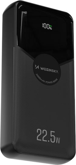 Wozinsky WFC-15B Външна батерия 20000mAh 22.5W Power Delivery / Quick Charge Черна