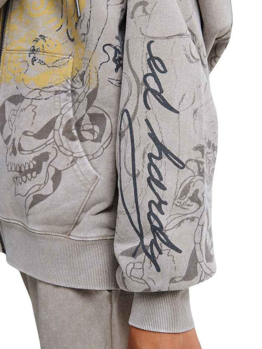 Damen Sweatshirt mit Kapuze Grau