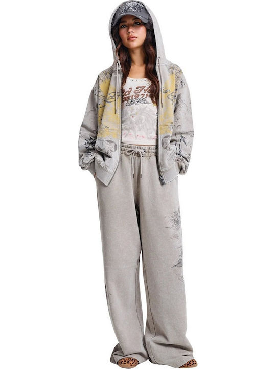Damen Sweatshirt mit Kapuze Grau