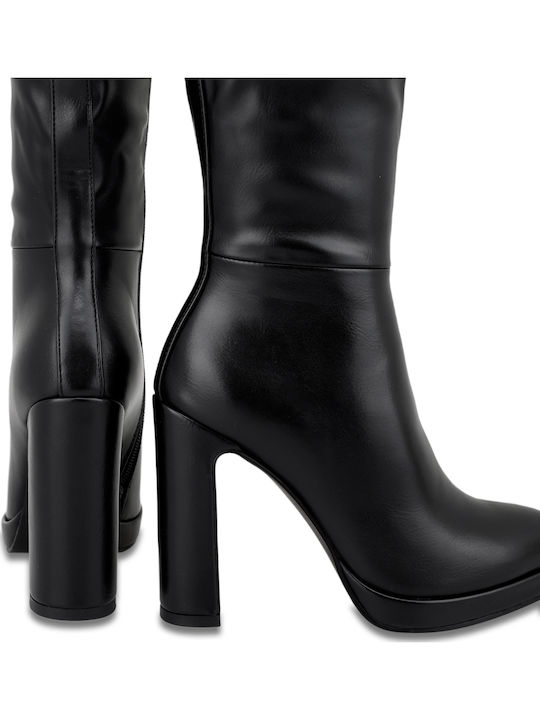 Damenstiefel mit Hohem Absatz in Schwarz