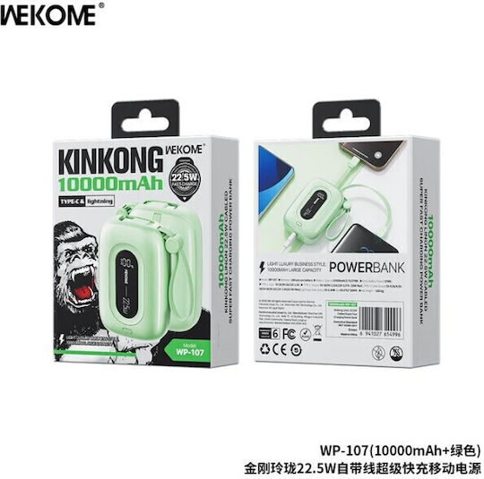 WK WP-107 Power Bank 10000mAh 22.5W Ladeleistung Grün