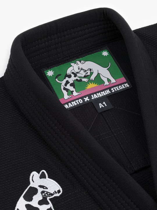 Manto Männliche Kampfsportuniform Braziliaisches Jiu Jitsu Schwarz