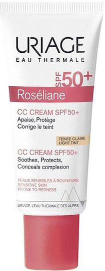 Uriage Roseliane CC Light Хидратиращ Дневен Крем За Лице Със SPF50 Против Несъвършенства И Зачервяване С Церамиди И Витамин E 40ml
