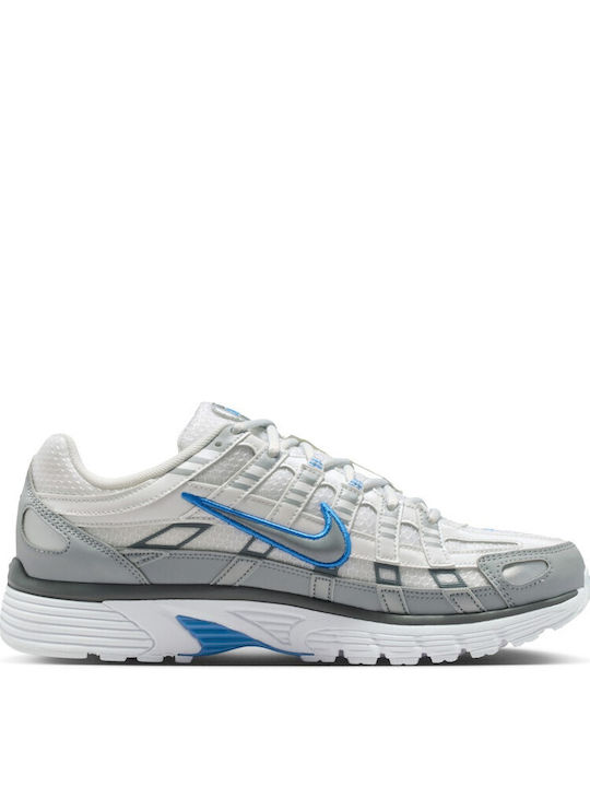 P6000 Men's Sneakers White Metallic Silver Blue