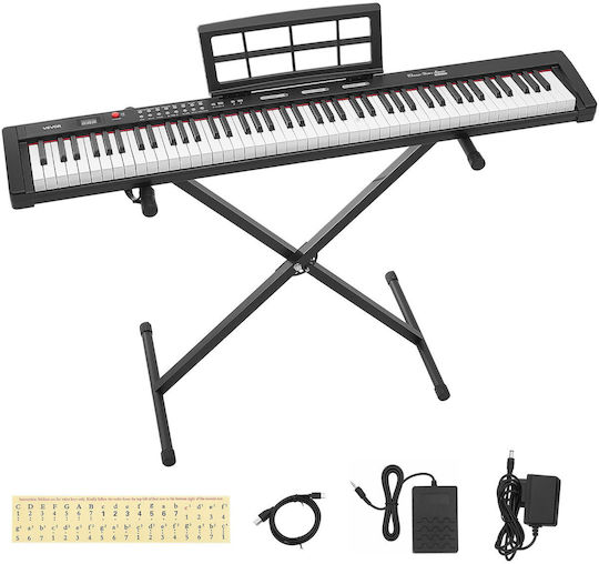 Vevor Electric Stage Piano BXSBPZSMGQHSCG9M2001V2 with 88 Weighted Keys Built-in Speakers and Headphone and Computer Connection
