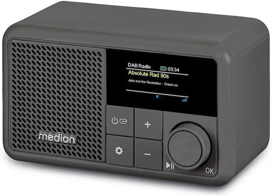 Medion MD 89289 Tischplatte Radio Stromquelle DAB+ mit Bluetooth und USB Grau