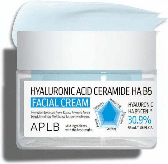 APLB Hyaluronic Acid Ceramide HA B5 Moisturizing Day Face Cream with Hyaluronic Acid & Ceramides 55ml