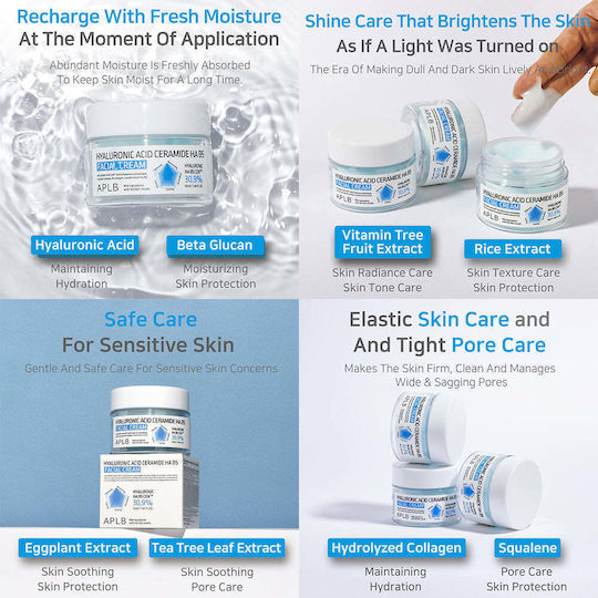 APLB Hyaluronic Acid Ceramide HA B5 Moisturizing Day Face Cream with Hyaluronic Acid & Ceramides 55ml