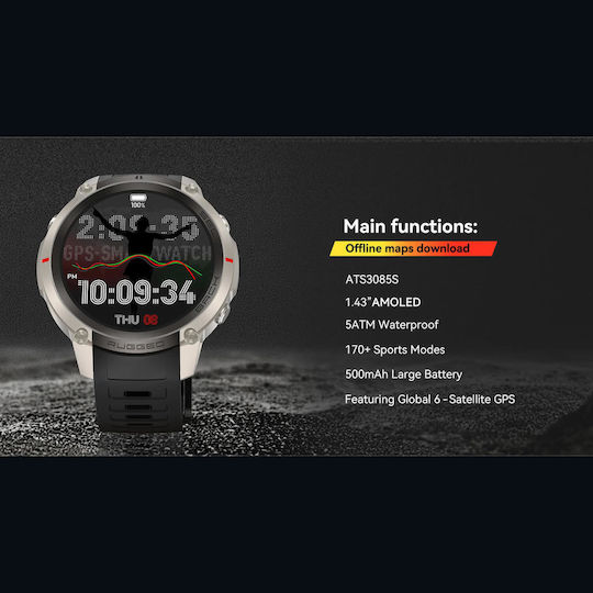 Smartwatch Microwear Dm59 Grey Silicone
