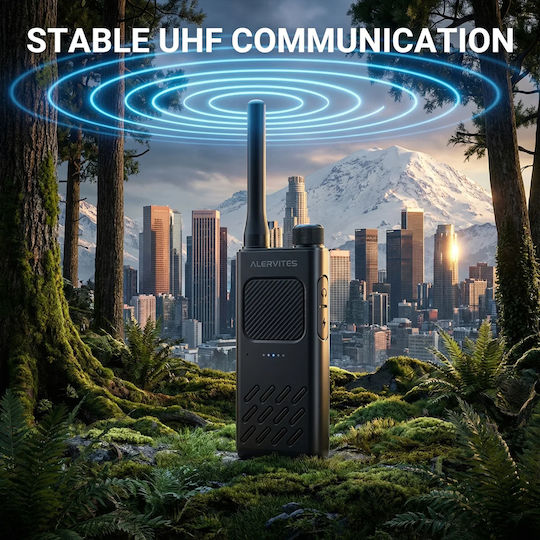Alervites AT2 Kabelloser CB- und Zwei-Wege-Funkgerät UHF 2W Ohne Anzeige In Grau Farbe