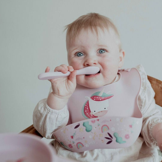Sassi Junior Αδιάβροχη Σαλιάρα Σιλικόνης με Τσέπη Λιλά για 6 m+