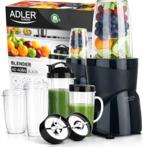 Adler Μπλέντερ με Πλαστική Κανάτα 1 lt 1000W Μαύρο AD 4084