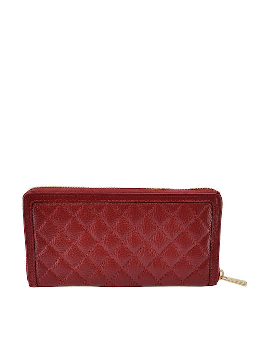 Large Leather Women's Wallet with RFID Red