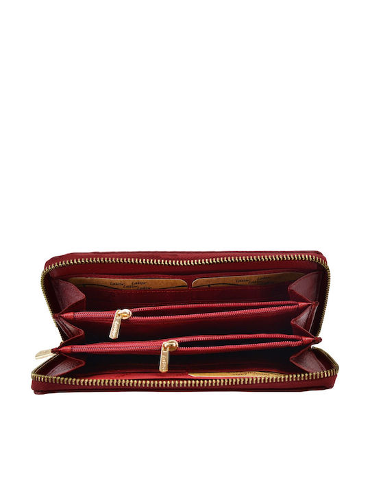 Large Leather Women's Wallet with RFID Red