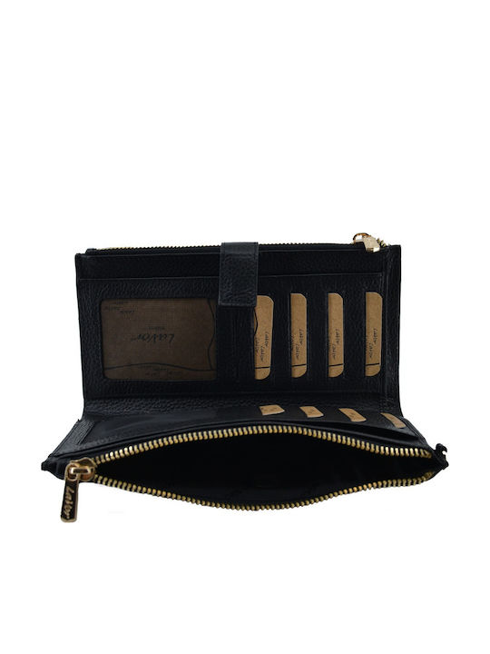 Large Leather Women's Wallet with RFID Black