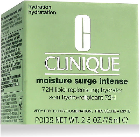 Clinique Moisture Surge Автоматично Презареждащ Богат 72-Часов Хидратиращ Гел За Лице С Хиалуронова Киселина И Алое Вера 75мл