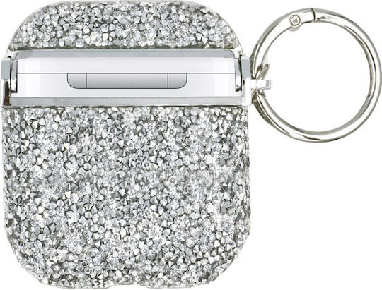 Sonique Diamond Spark Пластмасов Калъф с Кука в Сребрист Цвят за Apple AirPods 1 / AirPods 2