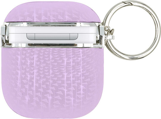 Sonique Meteor Plastic Case With Hook In Purple Colour For Apple AirPods 1 / AirPods 2