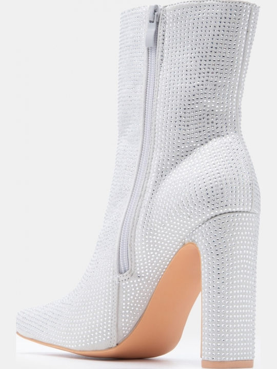 Damen Stiefeletten Silber