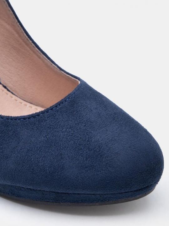 Pumps Mit Plateau Mit Riemchen Marineblau
