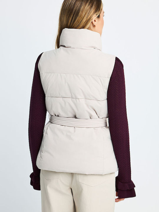 Women's Sleeveless Jacket for Winter White