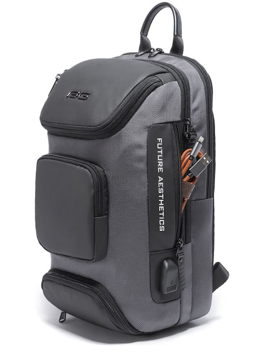 Herren Schulter / Crossbody Tasche Grau
