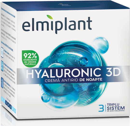 Elmiplant Hyaluronic Noapte Anti-Îmbătrânire Cremă de Față de Noapte cu Acid Hialuronic 50ml