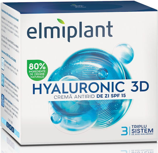 Elmiplant Hyaluronic Cremă de Față Hidratare și Anti-îmbătrânire de Zi cu Factor de Protecție Solară (SPF) 15 și Acid Hialuronic 50ml