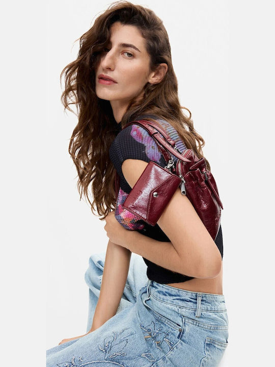 Leather Women's Mobile Phone Pouch Garnet