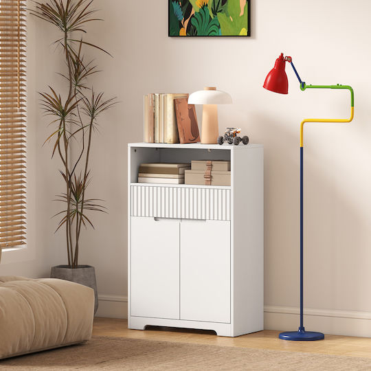 HomCom Dulap de baie 60x30x91.5cm Alb