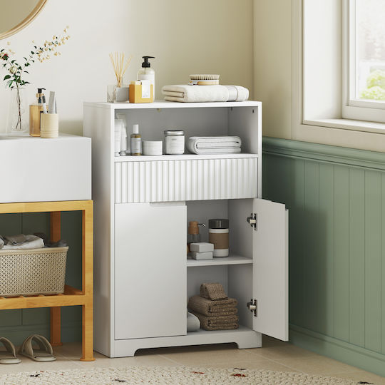 HomCom Dulap de baie 60x30x91.5cm Alb