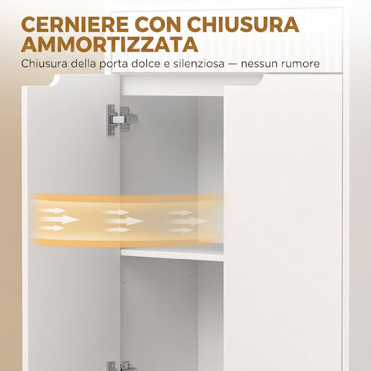 HomCom Dulap de baie 60x30x171cm Alb