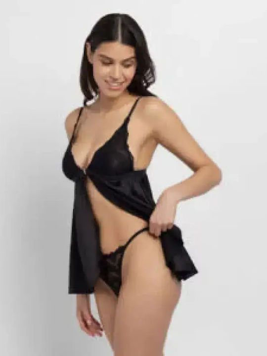 Dorina Sommerliches Damen-Schlafanzug-Set Schwarz