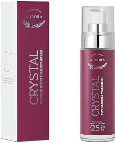 Aurora Natural Crystal Peptide Boost Moisturizer Cream Face Day with SPF25 with Centella Asiatica 50ml