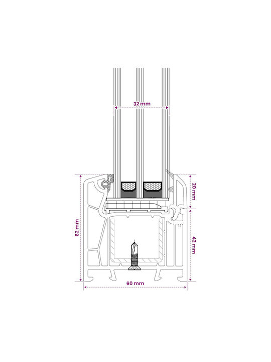 vidaXL Hinged PVC Window Risor W30xH60cm