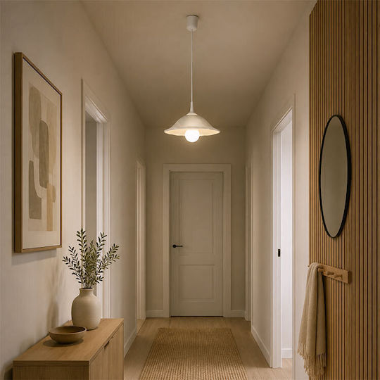 Rabalux Pendant Light White with Socket E27 31x8.5cm
