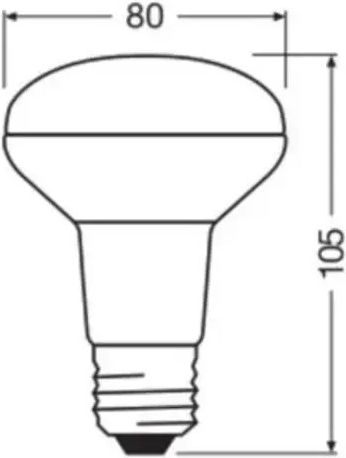 Ledvance LED крушка 8.5W за фасунга E27 и форма R80 Топло бяло 670лм Димируем