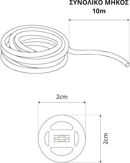 kelvo Waterproof LED Strip 24V Adjustable White Light 10m Neon Flex