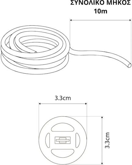 kelvo Waterproof LED Strip 24V Adjustable White Light 10m Neon Flex