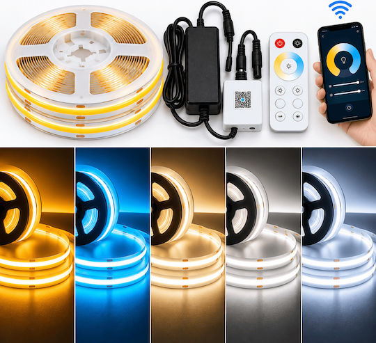 LED Лента 14.4W 12V DC SMD5050 IP20 Топло и Студено Бяло 3000K + 6000K – 1 Метър