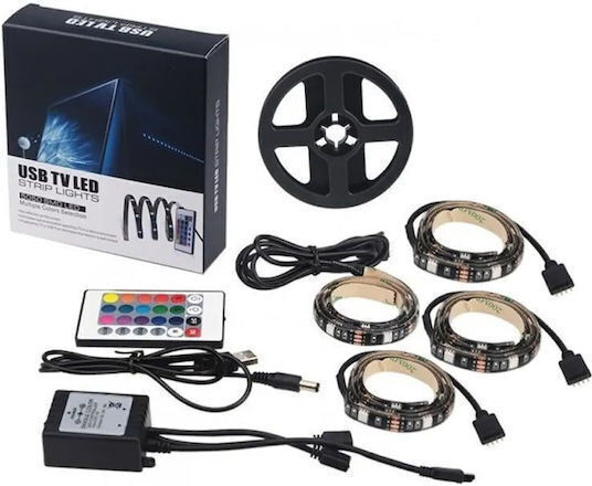 Waterproof LED Strip Lights TV USB 5V RGB Light 4x50cm Type SMD5050 with Power Supply