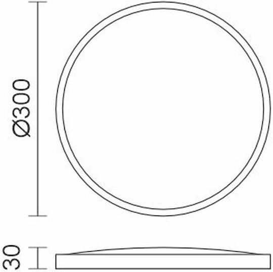 Spot Light Πλαφονιέρα Οροφής Μπάνιου Μαύρη με Ενσωματωμένο LED