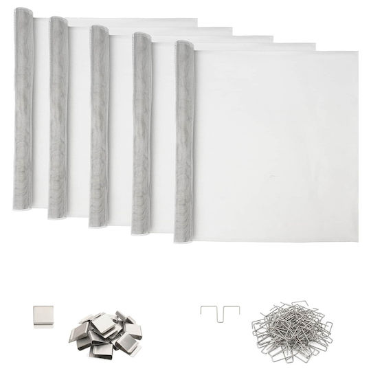 vidaXL Aluminum Garden Fence Wire 190x70cm 5 Pieces Silver