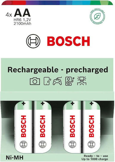Bosch Σετ 4 Μπαταριών Εργαλείου με Χωρητικότητα 2.1Ah